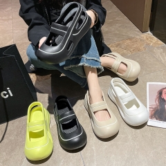 Summer Mary Princess sandals non-slip hundred with heightening slippers outside wear EVA ladies ins shoes with new flat bottom