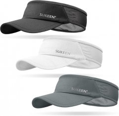 Sukeen 3 Pack Sports Sun Visor Men Women Lightweight Packable Cooling Stretchy Visor Hat for Running, Tennis, Golf