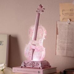 Violin - Shaped Music Box with LED and Snow - Flake Features
