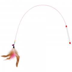 PET LOVE OFFICAL STORE PVC material high toughness dual color feather steel wire cat teaser stick