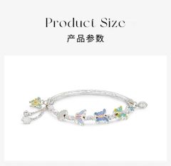 999 Silver Enamel Butterfly Dancing Flower Bracelet Bracelet Half Bracelet Sweet Girl Series Small New Gift