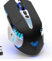 Bluetooth Mouse, Rechargeable Wireless Gaming Mouse Multi Device(BT 5.0/3.0+USB) with Side Buttons, RGB LED Light up Ergonomic Cordless Computer Mice for Laptop/PC/iPad/Mac/MacBook
