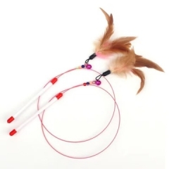 High toughness two-color feather steel wire cat stick