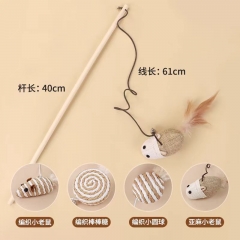 High toughness two-color feather steel wire cat stick