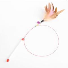 Teasing cat stick with bell feathers self-hilarious to relieve boredom and tease cats magically