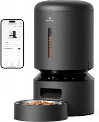 Automatic Cat Feeder, 5G WiFi Automatic Dog Feeder with Freshness Preservation, 5L Timed Cat Feeder with Low Food Sensor, Up to 10 Meals Per Day, Granary Pet Feeder for Cats,