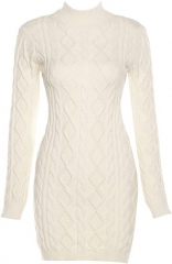 ABCD Newbgclo Women's Sexy Sweater Dress Long Sleeve Knit Backless Bodycon Wrapped Dress One-Piece Fall Winter Turtleneck Dresses