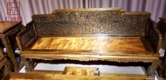 Gold silk nanmu sofa