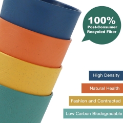 Drinking Cups Premium Wheat Straw Suction Cups Unbreakable - 6 Pack Alternative to Plastic Cups Reusable Drinking Cups Shatterproof BPA Free Reusable Cups Dishwasher Safe Glass Cup