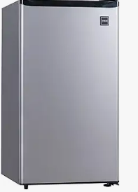 ARCTIC CHEF RFR322 RCA Mini Refrigerator, Compact Freezer Compartment, Adjustable Thermostat Control, Reversible Door, Ideal Fridge for Dorm, Office, Apartment, Platinum Stainless,