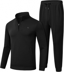 MoFiz Men's Tracksuit 2 Piece Sweatsuit Track Suit 1/4 Zip Long Sleeve Tops Jogging Pants Casual Outfits For Men