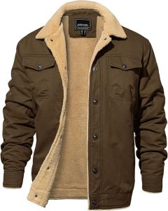 TBMPOY Men's Winter Lightweight Bomber Jackets Water Resistant Fall Casual Windbreakers Quilted Full Zip Windproof Work Coats