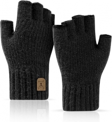Fingerless Gloves Half Finger Gloves Winter Warm Knitted Gloves Working Running Bikin Half Finger Gloves Winter Warm Knitted Gloves Working Running Biking Driving for Men and Women
