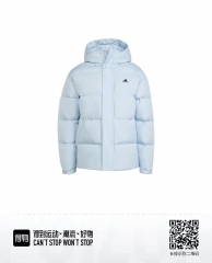 Adidas PUFFY DOWN JKT Brand logo pattern hooded warm comfortable casual jacket for men and women