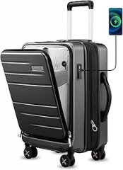 Expandable Hardside Carry On Luggage 22x14x9 Airline Approved Rolling Suitcase with Double Spinner Wheels, Ultra Light 21-Inch, Natural Beige
