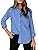 11siliteelon Womens Button Down Shirts Cotton Striped Dress Shirt Long Sleeve Collared Office Work Blouses Tops