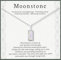 HOPE LOVE SHINE New Beginnings Rainbow Moonstone Sterling Silver Necklace for Women