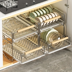 2024 New Tableware Storage Drawer Partition Carbon Steel Shelf Hot Sale