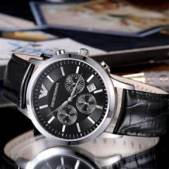 Emporio Armani watch AR2447 leather strap casual business watch calendar waterproof quartz men's watch