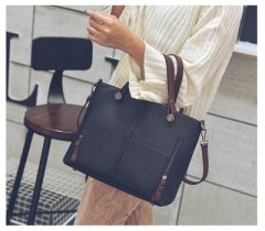 High-grade exotic niche black bag ladies new Joker Message bag fashion handbag