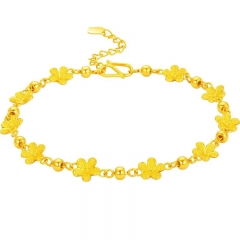 China Gold 999 Full Gold Bracelet Women's New Flower Sea Pure Gold 520 Qixi Valentine's Day Birthday Gift for Girlfriend