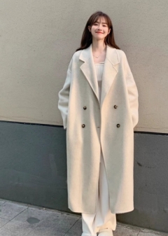 hite duck down, tall and long, women's thick down jacket, inner lining, woolen coat, autumn and winter