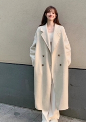 hite duck down, tall and long, women's thick down jacket, inner lining, woolen coat, autumn and winter
