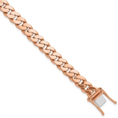 14k Gold 7.7mm Curb Solid Link Chain Necklace for Men or Women