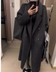 White duck down, tall and long, women's thick down jacket, inner lining, woolen coat, autumn and winter