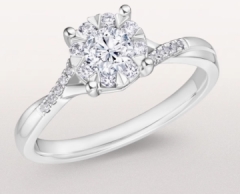 【 Christmas gift 】DRBELIEVE Light simple luxury engagement ring Diamond ring female WJ0191