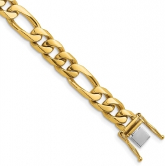 14k Gold 8.8mm Figaro Solid Link Chain Necklace for Men or Women