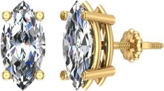 Diamond Stud Earrings Marquise Cut Diamond Earrings 18K Gold (G,VS1)