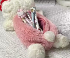 2024 New Plush Pencil Case Cartoon Zipper Hot Sale