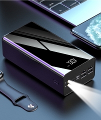 Auttkx0440 Cross-border high-capacity power bank with 50000 mAh  mirror screen  digital display mobile power supply - Powerbank  Factory wholesale available