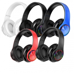 LenMax0409【Glow Sync Technology】B39 LED Wireless Bluetooth Headphones - Over-Ear, Noise-Canceling, 40-Hour Playtime, Touch Controls