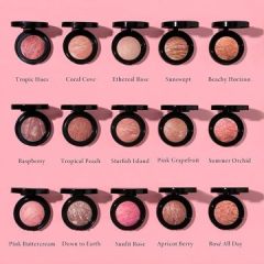 LAURA GELLER NEW YORK Baked Blush-n-Brighten Marbleized Blush- Pink Buttercream Creamy Lightweight Natural Finish