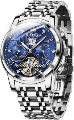 OLEVS Automatic Gold Watches for Men Luxury Classic Stainless Steel Calendar Luminous Waterproof Watches for Men