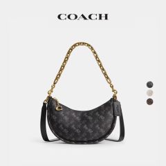 COACH Ladies' printed shoulder bag for car and horse groups