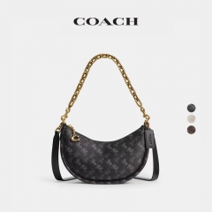 COACH Ladies' printed shoulder bag for car and horse groups