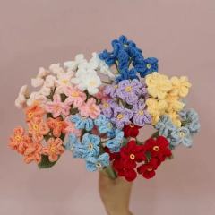 Forget-me-not, rose, carnation, tulip, finished knitted flower, finished crocheted flower, woolen flower, eternal flower, crocheted, graduation bouquet, Mother's Day gift, artifici