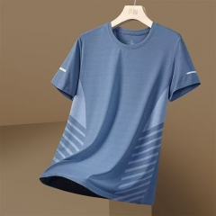 Men's Thin Ice Silk Summer Breathable Sports Undershirt Quick-drying Short Sleeve T