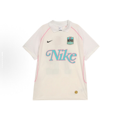 Nike Retro Jersey with Alphabet and Number Prints, Breathable and Quick-dry Short-sleeved Football Jersey, Men's Style, Mountain Peak White Color