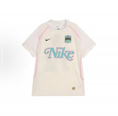 Nike Retro Jersey with Alphabet and Number Prints, Breathable and Quick-dry Short-sleeved Football Jersey, Men's Style, Mountain Peak White Color