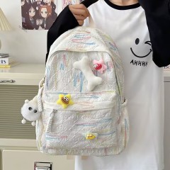 High-value soft girl high school girl backpack ins Japanese cute schoolbag college students spring outing large capacity Joker.