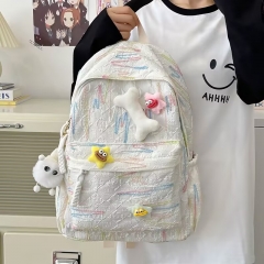 High-value soft girl high school girl backpack ins Japanese cute schoolbag college students spring outing large capacity Joker.