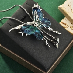 Interchangeable butterfly necklace, magnetic wing jewelry, adjustable tassel chain, luxury choker, OEM fashion necklace.