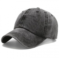 Baseball Cap Men for Women Athletic Retro Embroidered Lighted Graduation Topper Adjustable Performance Unconstructed Plain Adjustable Low Crown Cotton Washed Plain Black