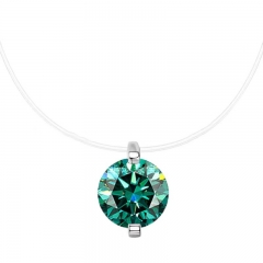 S925 Mermaid's Tear Moissanite Necklace: High-End Invisible Transparent Fishing Line Minimalist Choker