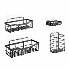 Faik Adhesive Shower Caddy Basket Black For - Bathtub Waterproof Classic Round Strong Corner - Fit Holds - Soap Adjustable Stable Colored Outdoor - Compatible Transparent For - Sma