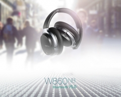 ETUDE W860N43B Wireless Active Noise Cancelling Headphones with Microphone Hybrid ANC Bluetooth Earphones with Touch Control for TV Computer Cellphones